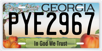 GA license plate PYE2967