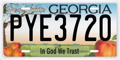 GA license plate PYE3720