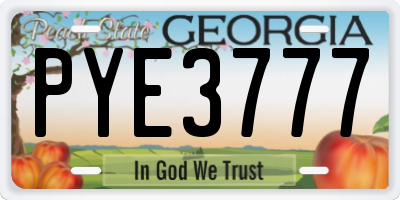 GA license plate PYE3777