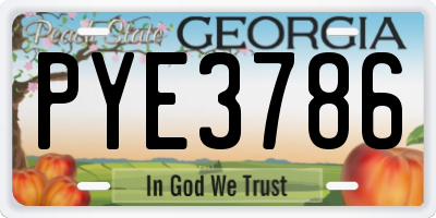 GA license plate PYE3786