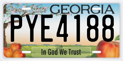 GA license plate PYE4188
