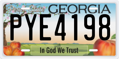 GA license plate PYE4198
