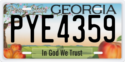 GA license plate PYE4359