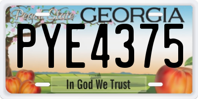 GA license plate PYE4375