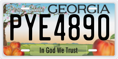 GA license plate PYE4890