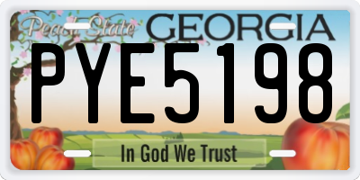 GA license plate PYE5198