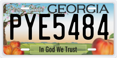 GA license plate PYE5484