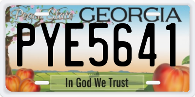 GA license plate PYE5641
