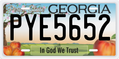 GA license plate PYE5652