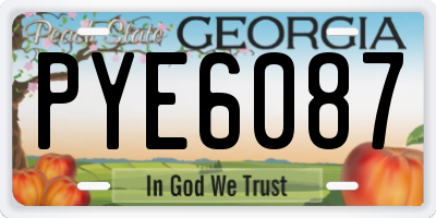 GA license plate PYE6087