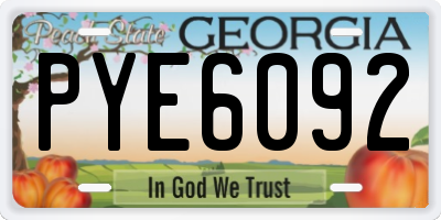 GA license plate PYE6092