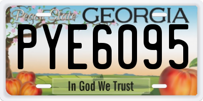 GA license plate PYE6095