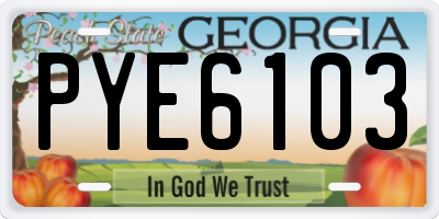 GA license plate PYE6103