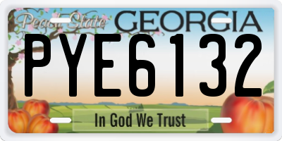 GA license plate PYE6132