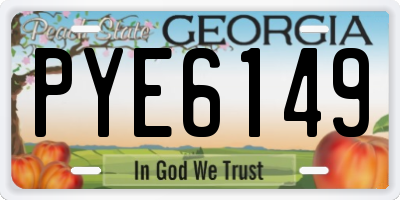 GA license plate PYE6149