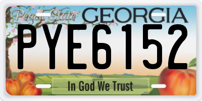 GA license plate PYE6152