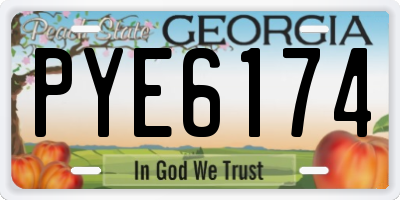 GA license plate PYE6174