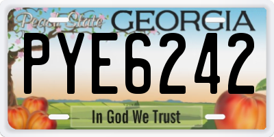 GA license plate PYE6242
