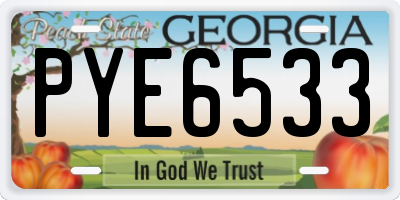GA license plate PYE6533