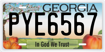 GA license plate PYE6567