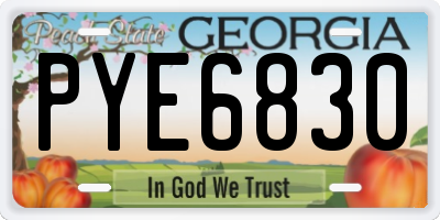 GA license plate PYE6830