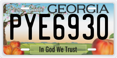 GA license plate PYE6930