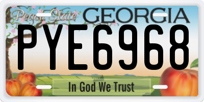 GA license plate PYE6968