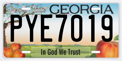 GA license plate PYE7019