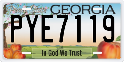 GA license plate PYE7119