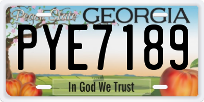GA license plate PYE7189