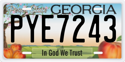 GA license plate PYE7243