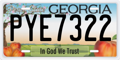 GA license plate PYE7322
