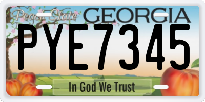 GA license plate PYE7345