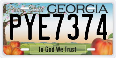 GA license plate PYE7374