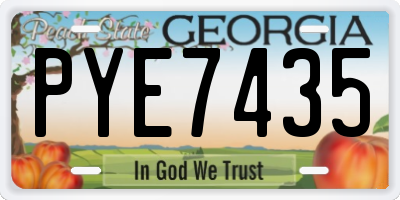 GA license plate PYE7435