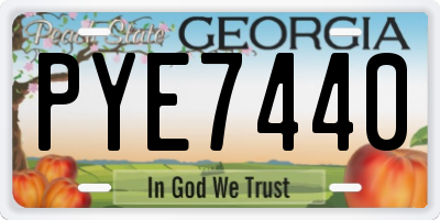 GA license plate PYE7440