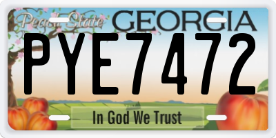 GA license plate PYE7472