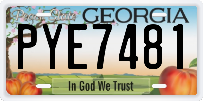 GA license plate PYE7481