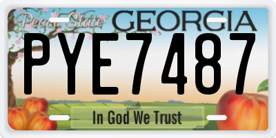 GA license plate PYE7487