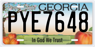 GA license plate PYE7648