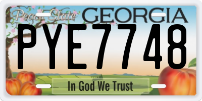 GA license plate PYE7748