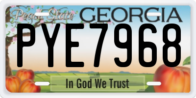 GA license plate PYE7968