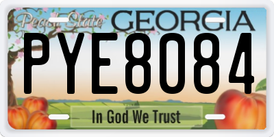 GA license plate PYE8084