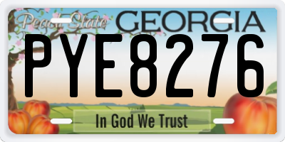 GA license plate PYE8276