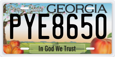 GA license plate PYE8650