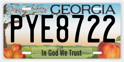 GA license plate PYE8722