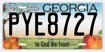 GA license plate PYE8727