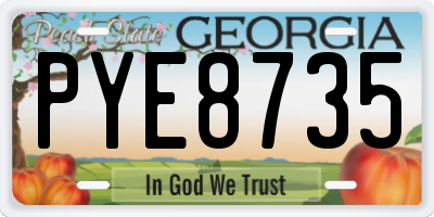 GA license plate PYE8735