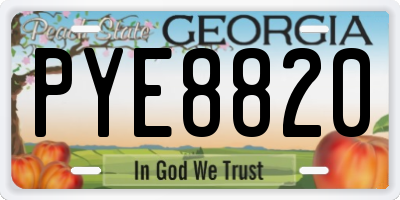 GA license plate PYE8820