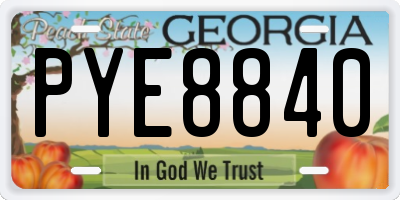 GA license plate PYE8840
